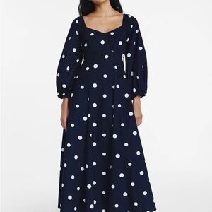 Navy Polka Dot Maxi Dress Free Assembly